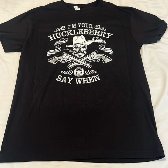 NWOT “I’m your huckleberry say when” Tombstone mens size L short sleeve T-shirt - Picture 3 of 8